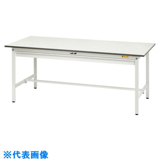 ■ヤマテック 軽量作業台 ワークテーブル150シリーズ 固定式 ワイド引出し付 W1200×D750×H740mm シルキーホワイト色 SUP1275WWW(1398543)[法人限定][外直送元]