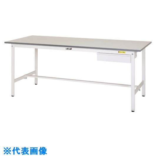 ■ヤマテック 軽量作業台 ワークテーブル150シリーズ 固定式 キャビネット付 W750&times;D750&times;H740mm シルキーホワイト色 SUP775UWW(1398813)[法人限定][外直送元]｜ファーストFACTORY