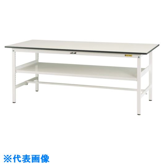 ■ヤマテック 軽量作業台 ワークテーブル150シリーズ 固定式 中間棚板付 W1500&times;D450&times;H740mm シルキーホワイト色 SUP1545FWW(1398982)[法人限定][外直送元]｜ファーストFACTORY