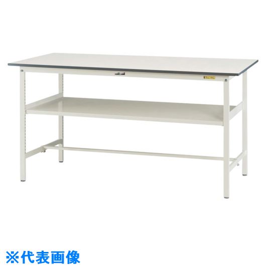 ■ヤマテック 軽量作業台 ワークテーブル150シリーズ 固定式 中間棚板付 W1500×D600×H950mm シルキーホワイト SUPH1560FWW(1399796)[法人限定][外直送元]
