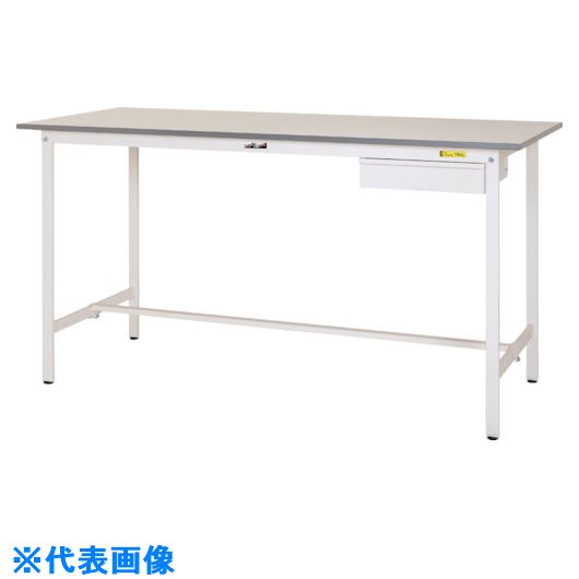 ■ヤマテック 軽量作業台 ワークテーブル150シリーズ 固定式 キャビネット付 W1500×D750×H950mm シルキーホワイト SUPH1575UWW(1400114)[法人限定][外直送元]