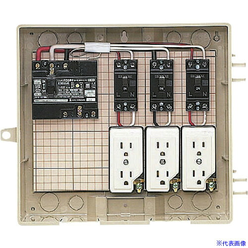 ■未来 屋外電力用仮設ボックス (漏電しゃ断器・分岐ブレーカ・コンセント内蔵) 123C(1400373)[送料別途お見積り][法人限定][掲外取寄]｜ファーストFACTORY
