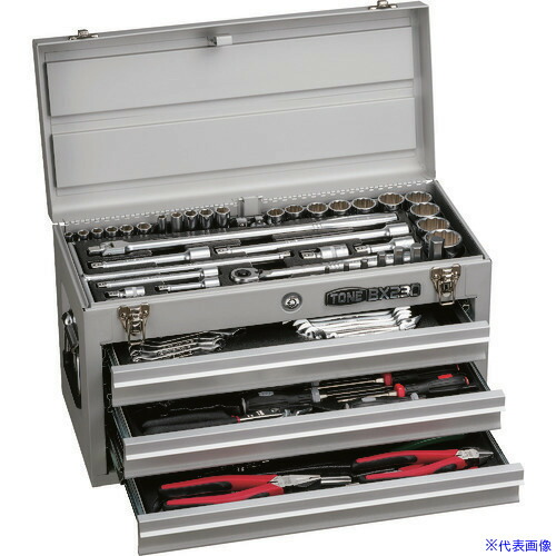 ■TONE 整備用工具セット ツールセット シルバー 差込角9.5mm 12.7mm 86点セット TSX95019SV(1456733)[送料別途見積り][法人・事業所限定][掲外取寄]