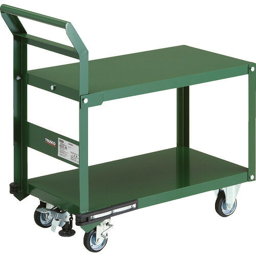 ■TRUSCO 鋼鉄製運搬車 800X450 片袖2段型 ハンドル側自在タイプ プレス車 Lストッパー付 PH32RSS(1495886)[法人限定][直送元]｜ファーストFACTORY