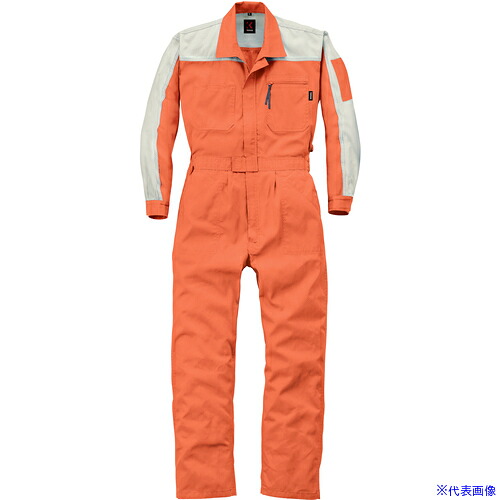 ■カンサイ AW(秋冬)モデル つなぎ服107&minus;003オレンジ&minus;5L 1070035L(1497016)[送料別途お見積り][法人限定][メーカー取寄]｜ファーストFACTORY