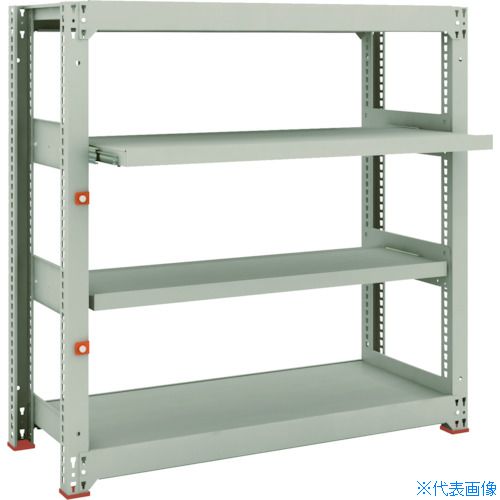 ■TRUSCO スチールラック M3型中量棚 1200X471XH1200 4段うちスライド2段 単体 M34452M2(1497792)|ファーストFACTORY