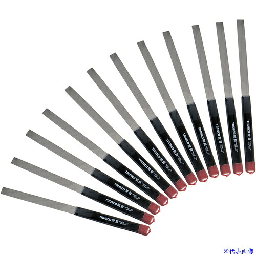 ■TRUSCO 組ヤスリ 平 荒目 12本セット 全長170mm(12本組サイズ) THI01201(1515365)