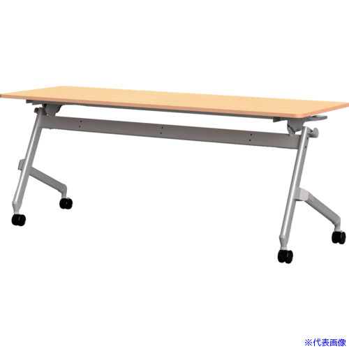 ■TRUSCO 折りたたみ会議テーブル 1800X600 天板ナチュラル TNA1860N(1613072)[送料別途お見積り][法人限定][直送]