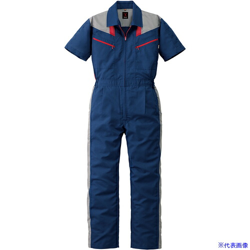 ■AUTO－BI SS(春夏)モデル カンサイ半袖つなぎ服253－001ネイビーブルー－5L 2530015L(1622187)[送料別途お見積り][法人限定][掲外取寄]