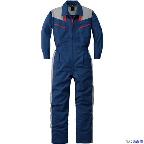 ■カンサイ SS(春夏)モデル つなぎ服254－001ネイビーブルー－L 254001L(1622197)[送料別途お見積り][法人限定][掲外取寄]