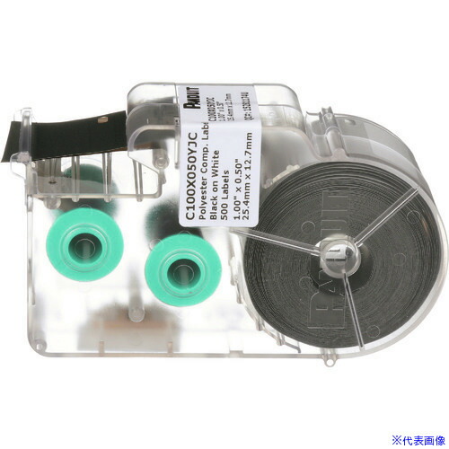 ■PANDUIT 熱転写ハンディプリンタ用コンポーネントラベル ラベルサイズ縦12.7mm×横25.4mm 500枚入 C100X050YJC(1683996)×10[送料別途お見積り][法人限定][メーカー取寄]