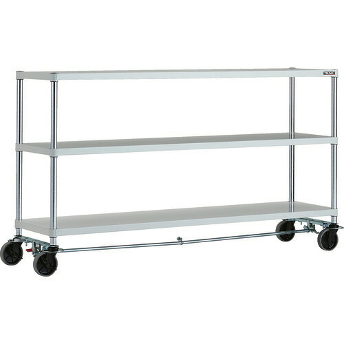 ■TRUSCO スチールラック フェニックスラック 1800X450 3段 U車輪4輪S付 W色 抗菌粉体塗装 PER3643U125B4W(1832676)[法人限定][直送元]