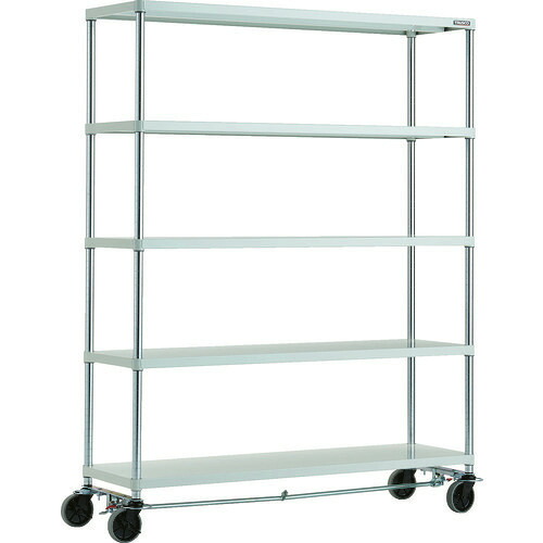 ■TRUSCO スチールラック フェニックスラック 1500X450 5段 U車輪4輪S付 W色 抗菌粉体塗装 PER6545U125B4W(1832699)[法人限定][直送元]