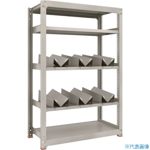 ■TRUSCO 一斗缶ラック スチールラック M3型中量棚 W1200×D571×H1800 5段 単体 缶受×6付 M36465KU6(1833802)