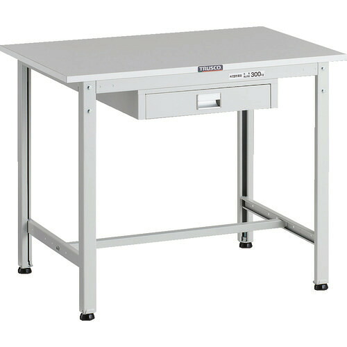 ■TRUSCO 軽荷重作業台(300kg)AE型 900X600XH740 薄型1段引出し付 ホワイト色 RAE0960UDC1W(1833826)[法人限定][直送元]