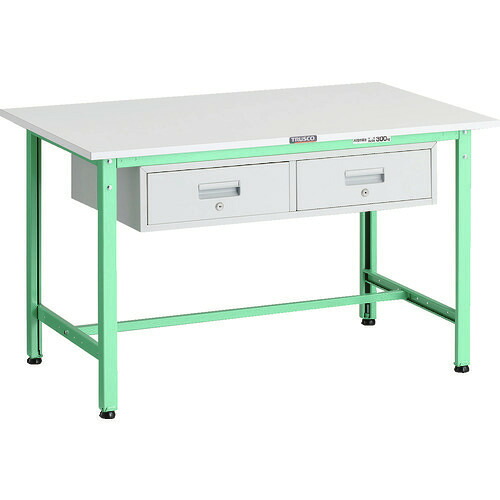 ■TRUSCO 軽荷重作業台(300kg)AE型 1200X750XH740 2列引出付 ヤンググリーン色 AE1200FL2YG(1833882)[法人限定][直送元] 34,821円