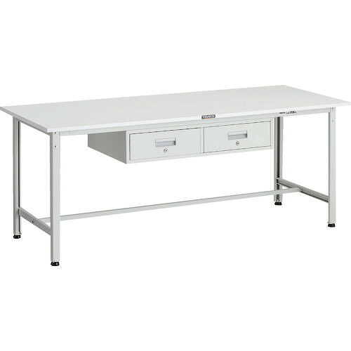 ■TRUSCO 軽荷重作業台(300kg)AE型 1800X750XH740 2列引出付 ホワイト色 AE1800FL2W(1833884)[法人限定][直送元]｜ファーストFACTORY