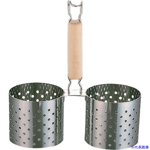 ■TKG SA18－8木柄かき揚げ丼用リング 2連 11cm BKK1401(1865818)[送料別途お見積り][法人限定][掲外取寄]