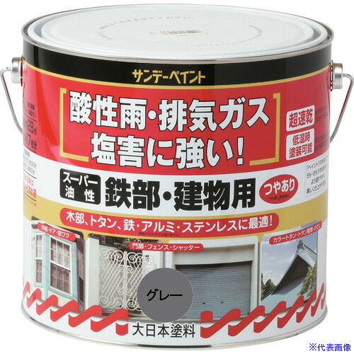 ■サンデーペイント スーパー油性鉄部・建物用 空色 3L 251445(2016235)[送料別途お見積り][法人限定][掲外取寄]