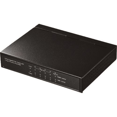 ■SANWA ギガビットスイッチングハブ(5ポート、PoE受電給電両対応) LANGIH5PSEPD(2029184)[法人限定][外直送元]