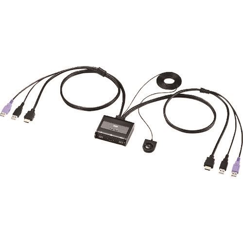 ■SANWA HDMI対応手元スイッチ付きパソコン自動切替器(2:1) SWKVM2WHU(2033316)
