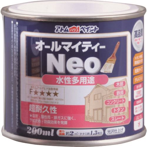 ■アトムペイント 水性オールマイティーネオ 200ML ホワイトグレー 0000118626(2054426)×6[送料別途お見積り][法人限定][外直送]