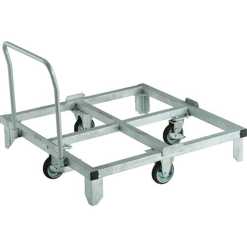 ■TRUSCO パレット台車 1100X1100用 ハンドル付 PRC1111H(2063246)[法人限定][直送元]｜ファーストFACTORY