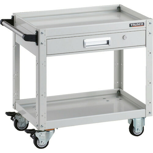 ■TRUSCO ツールワゴン イーグルワゴン 600×400×H600 引出付 ウレタン車輪 ホワイト EGW662VUW(2064234)