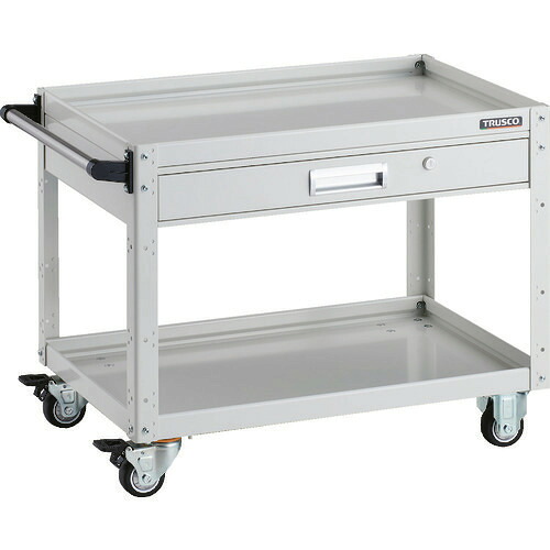 ■TRUSCO ツールワゴン イーグルワゴン 750&times;500&times;H600 引出付 ウレタン車輪 ホワイト EGW672VUW(2064236)｜ファーストFACTORY