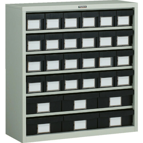 ■TRUSCO コンテナラックケース バンラックケース L型 導電引出小X24 大X6個 H880 D305L24S6L(2065552)|ファーストFACTORY