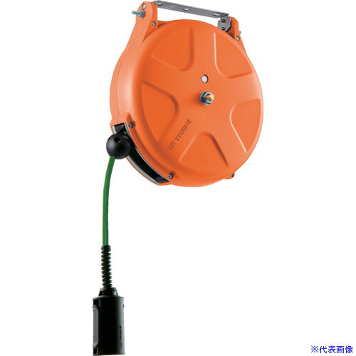 ■TRIENS 導電エアーホースリール 内径6.5×外径10mm ホース全長10m オレンジ SHS210EAOR(2065957)