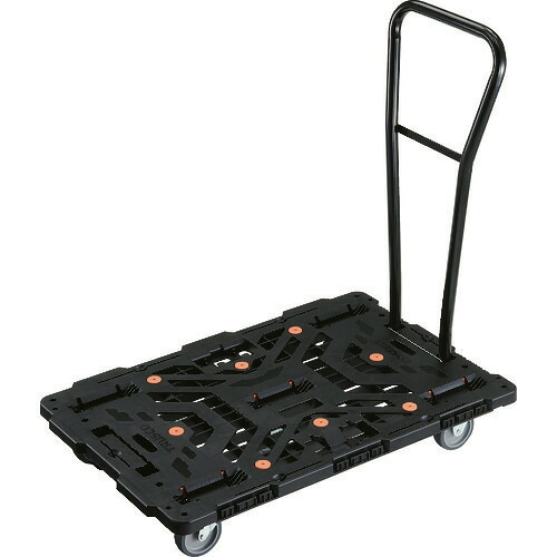 ■TRUSCO 連結式樹脂製平台車 ビートル 900X600 自在3輪 脱着式ハンドル付 BT900J3HE100(2068662)｜ファーストFACTORY