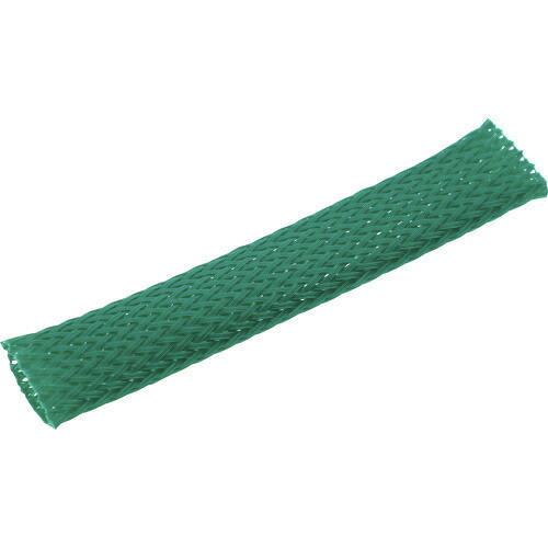■TRUSCO カラー編組チューブ 自然折径28mm 長さ10m 1巻 緑 BTC25GN(2076354)