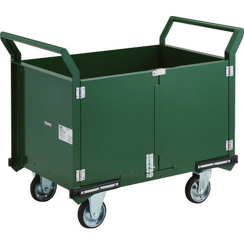 ■TRUSCO 鋼鉄製運搬車 900X600 観音扉付 プレス車輪 PH26P(2077186)[法人限定][直送元]