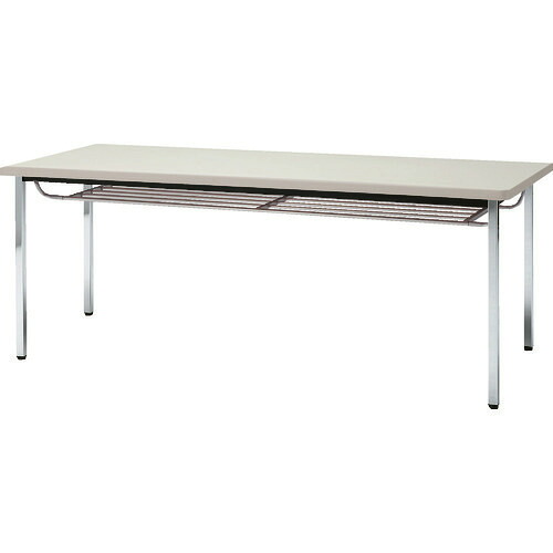 ■TRUSCO 会議用テーブル 1500X600XH700 下棚付 丸脚 ニューグレー TDST1560NG(2082305)[法人限定][直送元]｜ファーストFACTORY