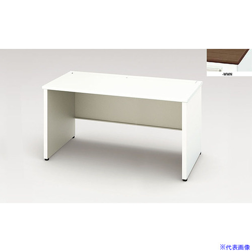 ■NAIKI 平デスク(引出し無し) XEHH型/天板:ダークウォールナット 本体:クリアーホワイト/W1400×D700×H720 XEHH147FDNPWWN(2088940)[送料別途お見積り][法人限定][外直送]