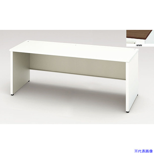 ■NAIKI 平デスク(引出し無し) XEHH型/天板:ダークウォールナット 本体:クリアーホワイト/W1800&times;D700&times;H720 XEHH187FDNPWWN(2088946)[送料別途お見積り][法人限定][外直送]｜ファーストFACTORY