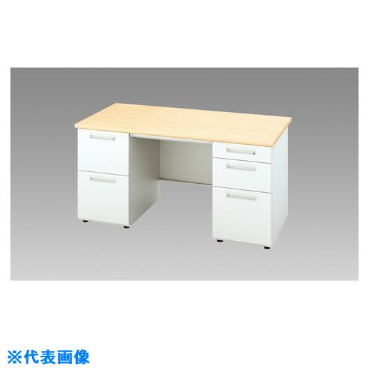 ■NAIKI 両袖デスク XED型/本体:クリアーホワイト 天板:シルクウッド/W1500×D700×H700 XED157BAWS(2088977)[送料別途お見積り][法人限定][外直送]