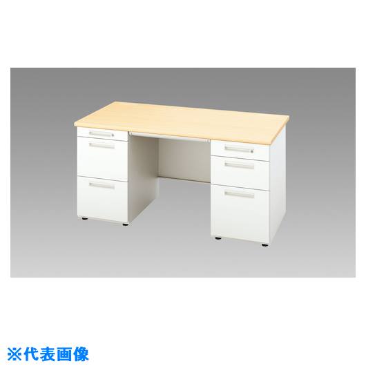 ■NAIKI 両袖デスク XED型/本体:クリアーホワイト 天板:シルクウッド/W1500×D700×H700 XED157BCWS(2091573)[送料別途お見積り][法人限定][外直送]