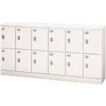■PLUS 617204)多人数用ロッカー KL－L62 W4 KLL62W4(2115790)[送料別途お見積り][法人限定][外直送]