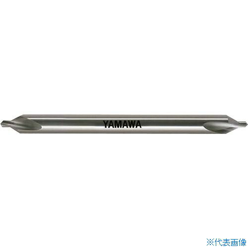 ■ヤマワ ロングシャンク弱ねじれ溝A形60° 超硬センタ穴ドリル C－CD－SL L100 3X60°X8 CCDSL1003X60X8(2155372)