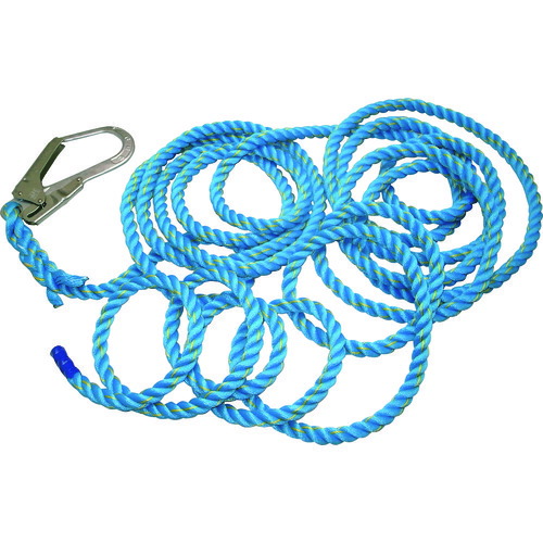 ■まつうら 青色ニューテトロン親綱(垂直用) 16mmΦ×15m 片側フック付 NEWTETORON1615BLUE(2158039)