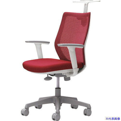 ■OKAMURA CG&minus;M 可動肘 背メッシュ ハンガー有 ホワイトボディ ナイロンキャスター レッド CG92WRFZK9(2163786)[送料別途お見積り][法人限定][外直送]｜ファーストFACTORY
