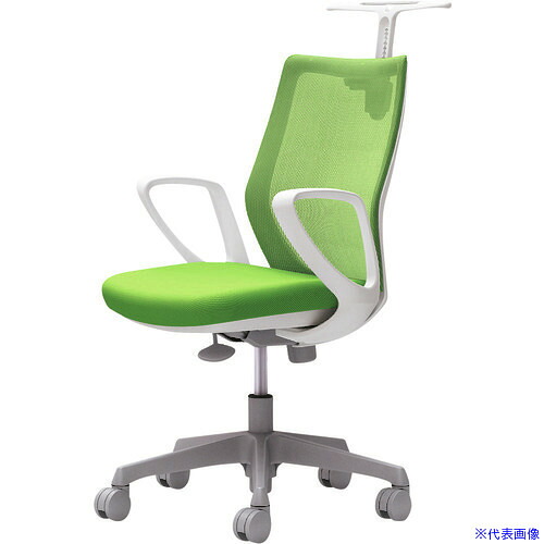 ■OKAMURA CG&minus;M 固定肘 背メッシュ ハンガー有 ホワイトボディ ナイロンキャスター ライムグリーン CG22WRFZK5(2163808)[送料別途お見積り][法人限定][外直送]｜ファーストFACTORY