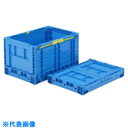 ■サンコー 折りたたみコンテナー 557870 オリコンEP58B&minus;NS ブルー SKOEP58BNSBL(2166822)[送料別途お見積り][法人限定][外直送]｜ファーストFACTORY