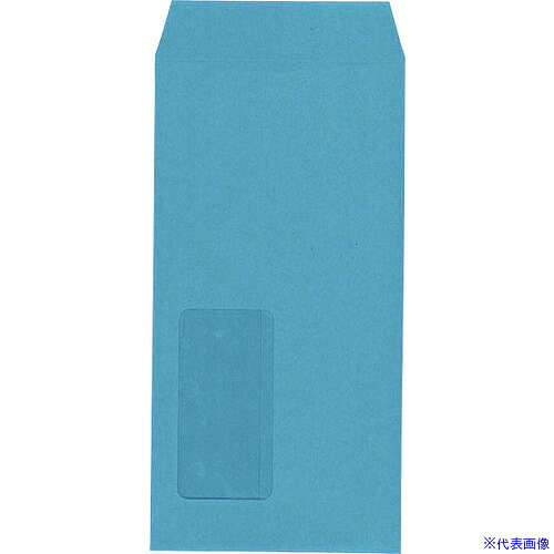 ■キングコーポ 長形3号 窓明封筒 No.38ライトブルー 枠ナシ1000枚X1箱 120138(2167215)[法人限定][外直送元]