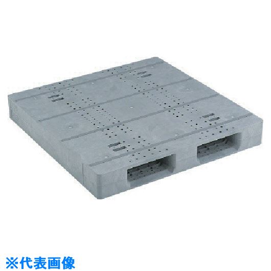 ■サンコー プラスチックパレット 812129 D2－1111F－4ライトグレー SK81212901(2175483)[送料別途お見積り][法人限定][外直送]