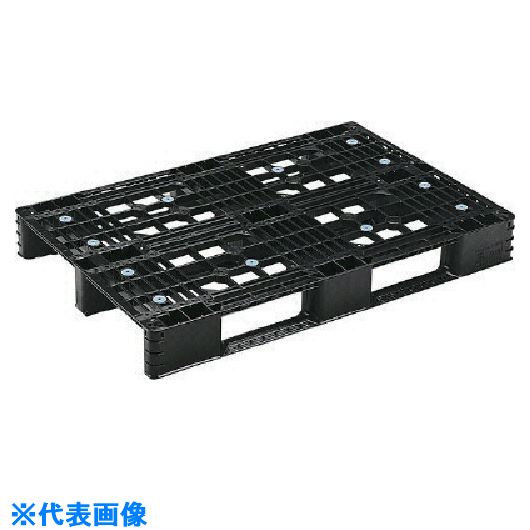 ■サンコー リサイクルプラスチックパレット 808500 D4－076113 黒 SK808500(2175556)[送料別途お見積り][法人限定][外直送]