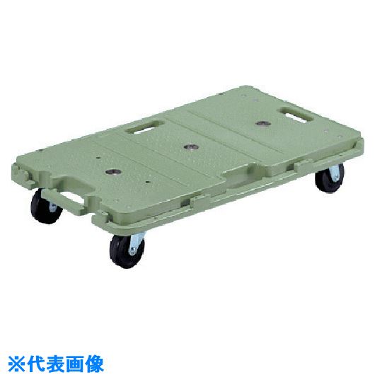 ■サンコー 樹脂製平台車 802603 サンフエルキャリーS 耐荷重120kg グリーン 緑 802603GR00(GR)(2177539)[送料別途お見積り][法人限定][外直送]
