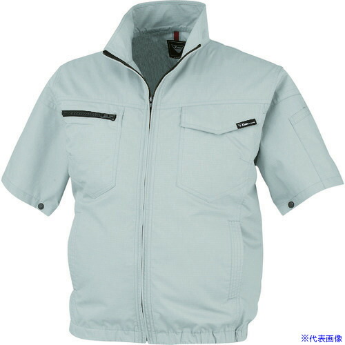 ■XEBEC 空調服制電半袖ブルゾンXE98013－61－4L モスグリーン XE98013614L(2278688)[送料別途お見積り][法人限定][掲外取寄]
